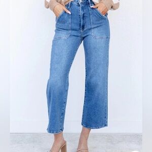 Just Black Utility High Rise Cargo Denim Jeans